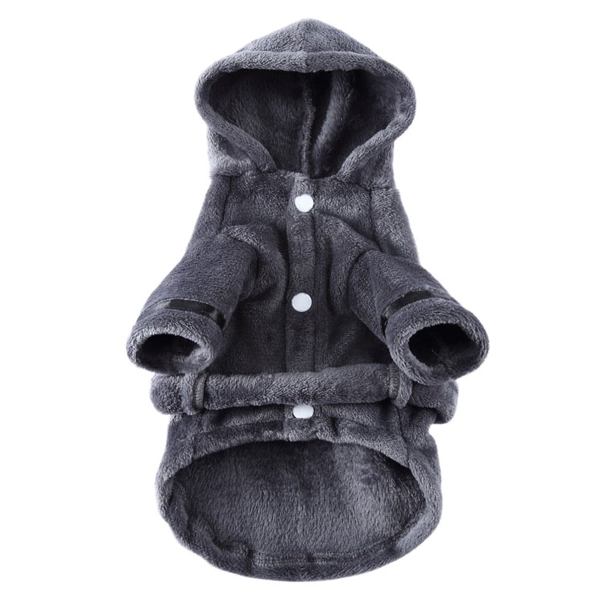 Pet Bathrobe Dog Cat Pajamas Soft Fleece Hooded Pet Clothes for Small Medium Dogs and Cats, Grey L