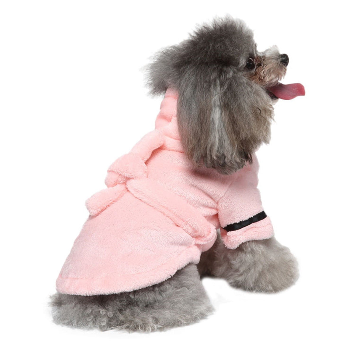 Dog Cat Bathrobe Pet Pajamas Soft Hooded Bathrobe Nightgown Pet Clothes for Dogs and Cats, XL Pink