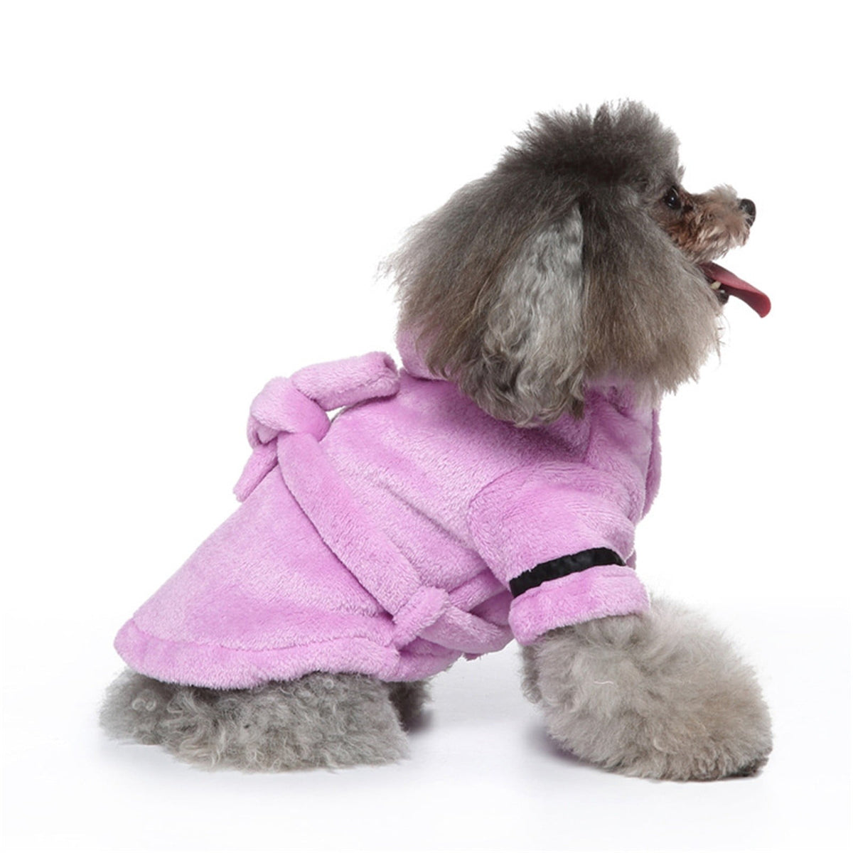 Dog Cat Bathrobe Pet Pajamas Soft Fleece Pet Bath Towel Nightgown for Small Medium Dogs Cats, Purple, S