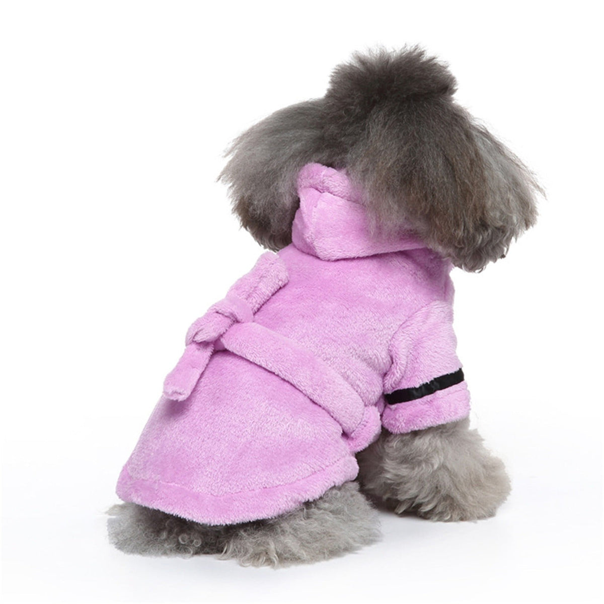 Dog Cat Bathrobe Pet Pajamas Soft Fleece Pet Bath Towel Nightgown for Small Medium Dogs Cats, Purple, S