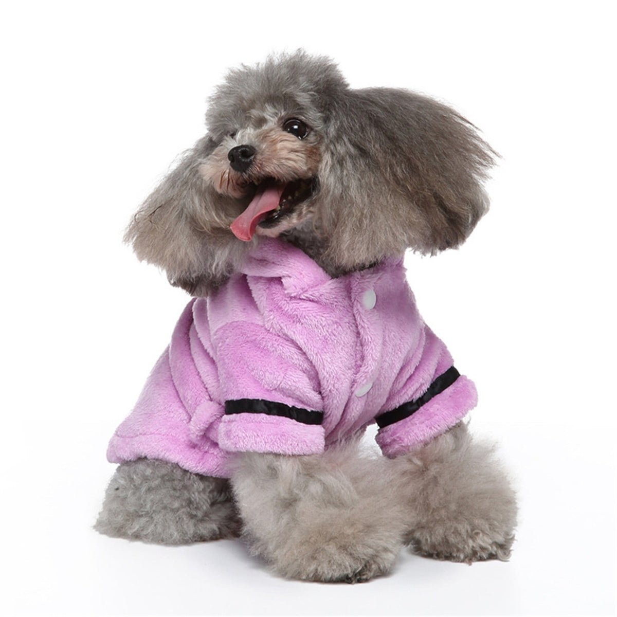 Dog Cat Bathrobe Pet Pajamas Soft Fleece Hooded Bathrobe Nightgown Absorbent Bath Towel for Small Medium Dogs Cats, XL Purple