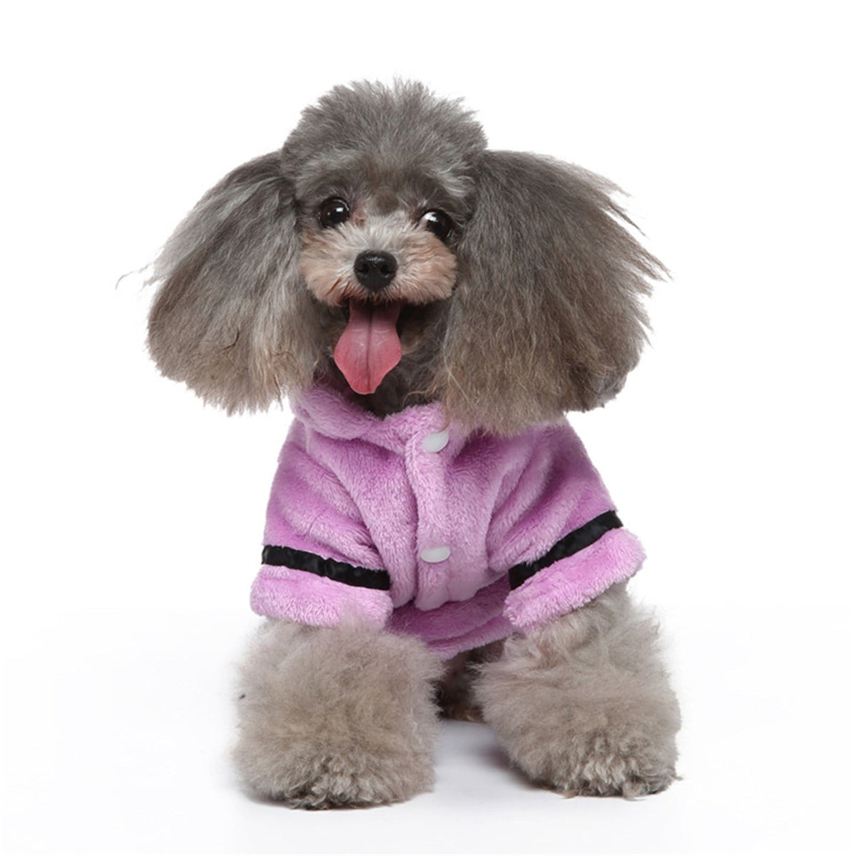 Dog Cat Bathrobe Pet Pajamas Soft Fleece Hooded Bathrobe Nightgown Absorbent Bath Towel for Small Medium Dogs Cats, XL Purple