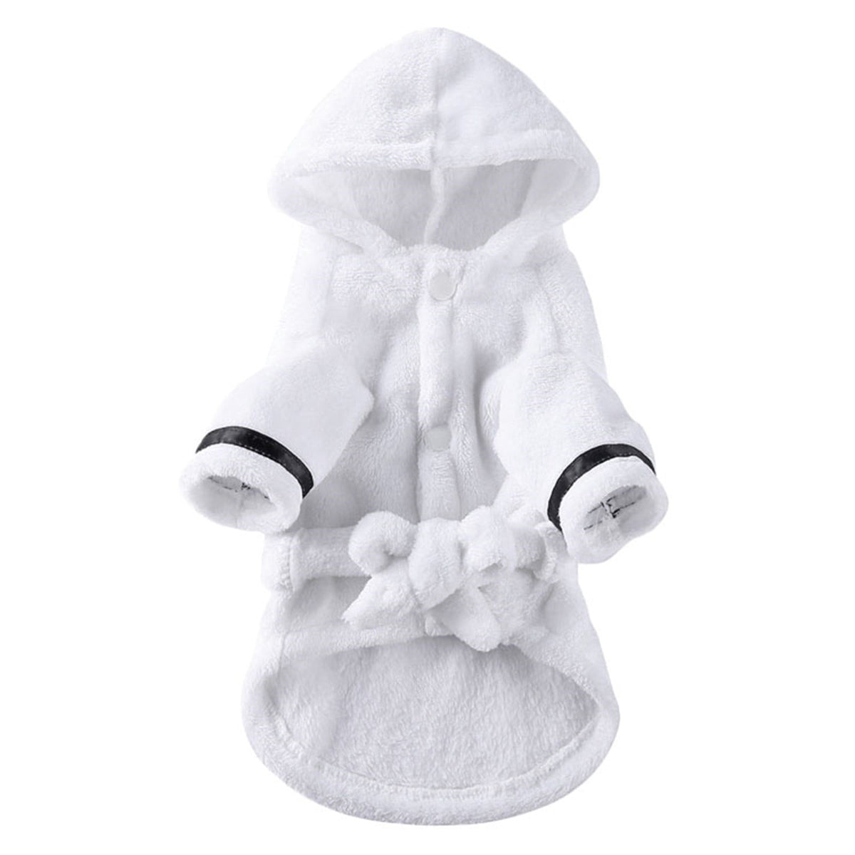 Dog Bathrobe Hooded Pet Pajamas Soft Absorbent Bath Towel Robe Nightgown for Dogs and Cats, White L