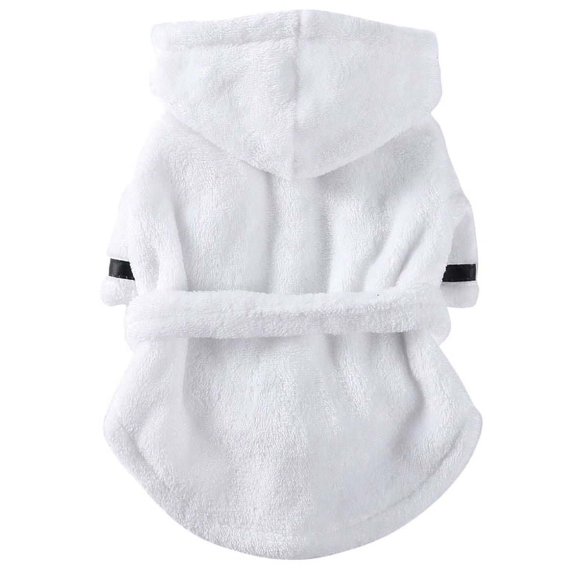 Dog Bathrobe Hooded Pet Pajamas Soft Absorbent Bath Towel Robe Nightgown for Dogs and Cats, White L