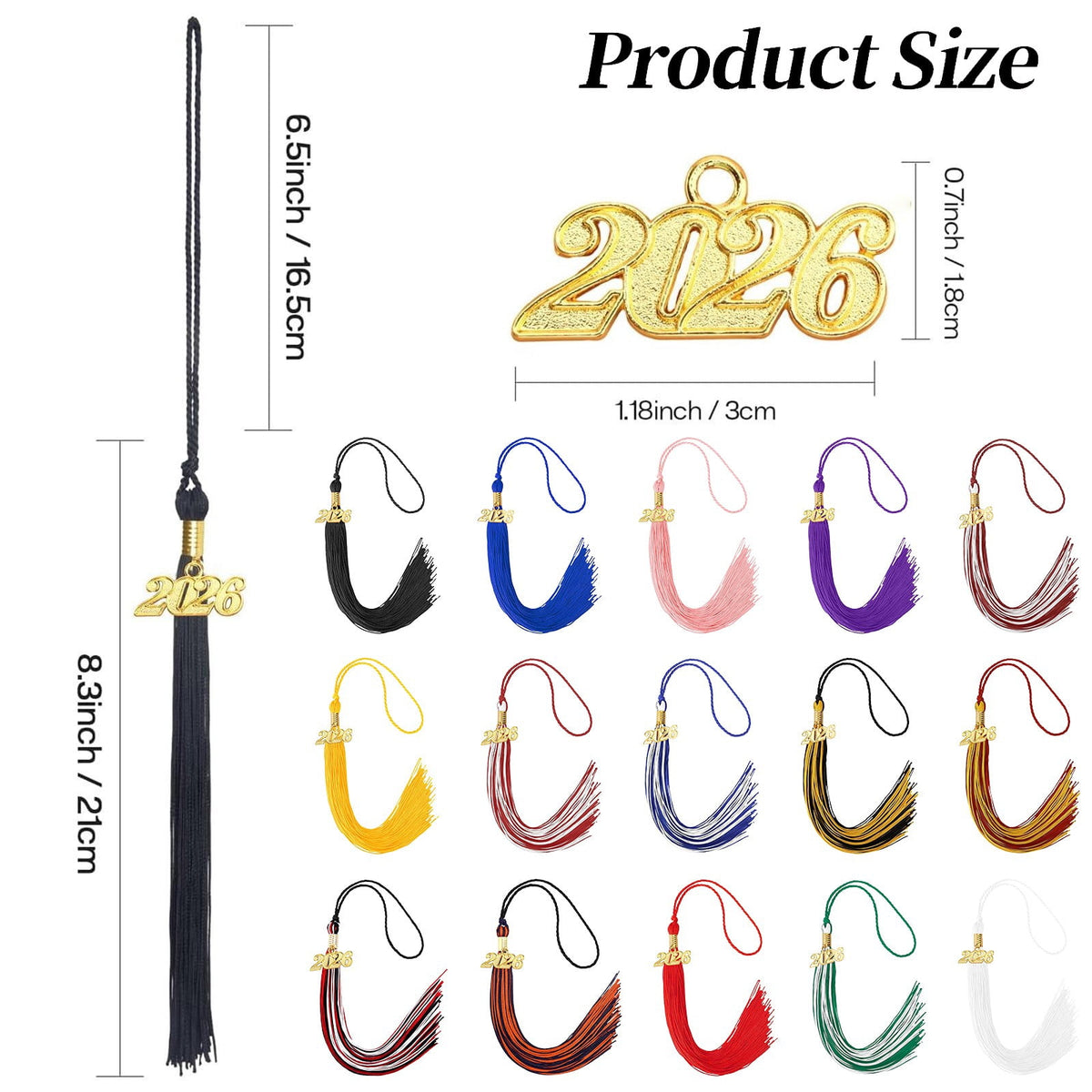 2026 Tassel Graduation, White Graduation Tassel, Tassel Charms for Graduations Cap Decorations, Tassels Memorial Grad Cords Class of 2026 High School Graduate Hat Ceremonies Accessories 2pcs 2026 Graduation Season Hat Tassel Pendant Navy blue