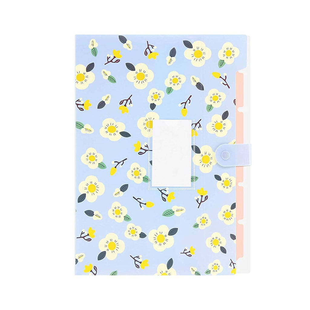 1 Piece Floral 5-Fold Folder Floral, A4 Organizer Expandable 8-Pocket Document Sorteraccordion Plastic, Pen Folder, Multicolor