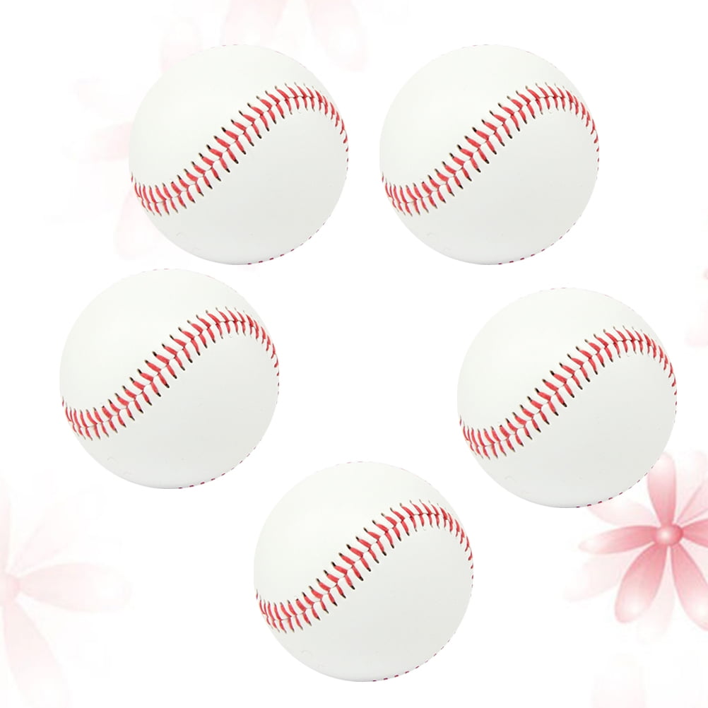 Exercise Baseball Training Balls Rubber 5 Pcs Indoor and Outdoor Practice