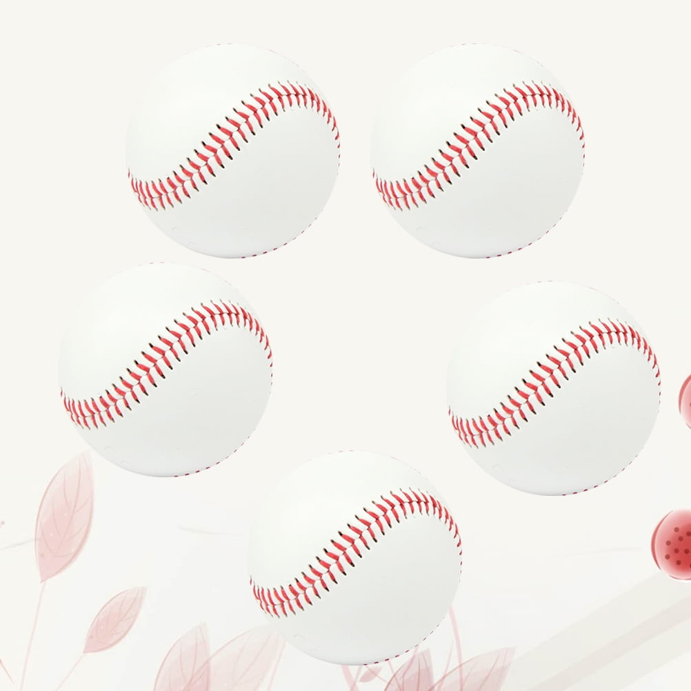 Exercise Baseball Training Balls Rubber 5 Pcs Indoor and Outdoor Practice