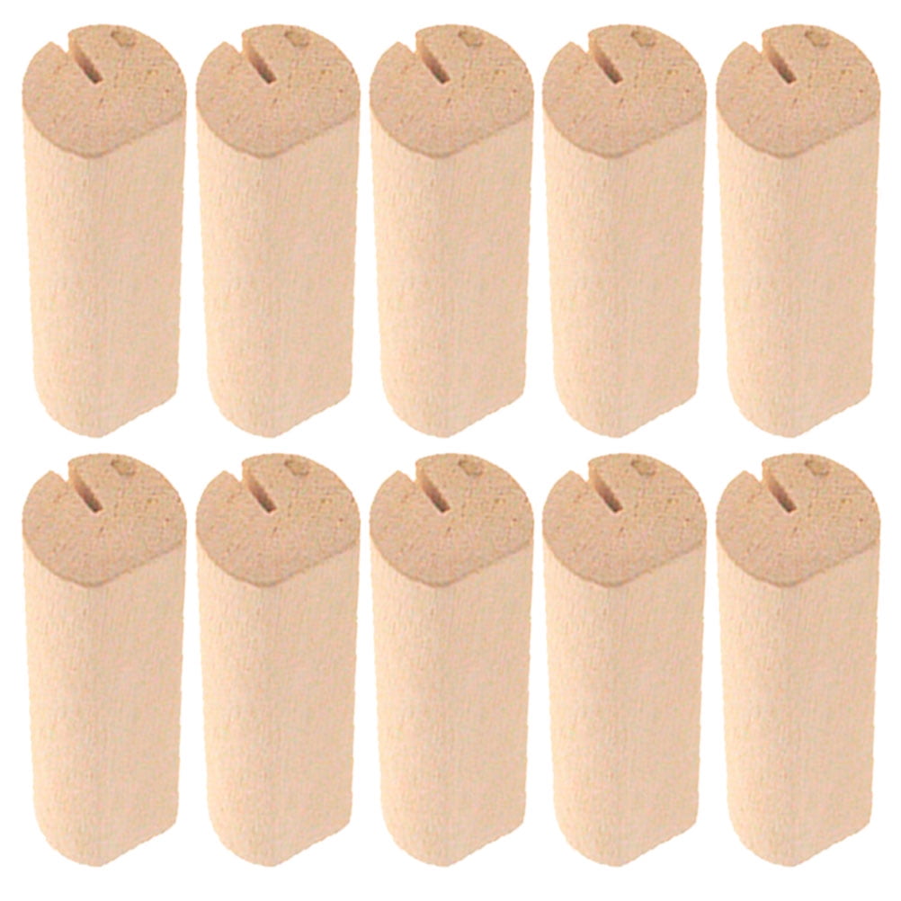10Pcs Wood Small Cards Holders Khaki Rectangular Slit for Home Decor Party Supplies
