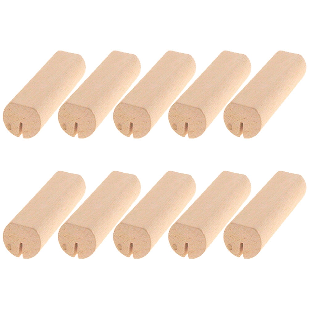 10Pcs Wood Small Cards Holders Khaki Rectangular Slit for Home Decor Party Supplies