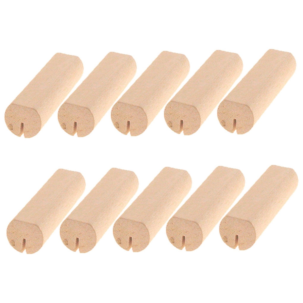 10Pcs Wood Small Cards Holders Khaki Rectangular Slit for Home Decor Party Supplies