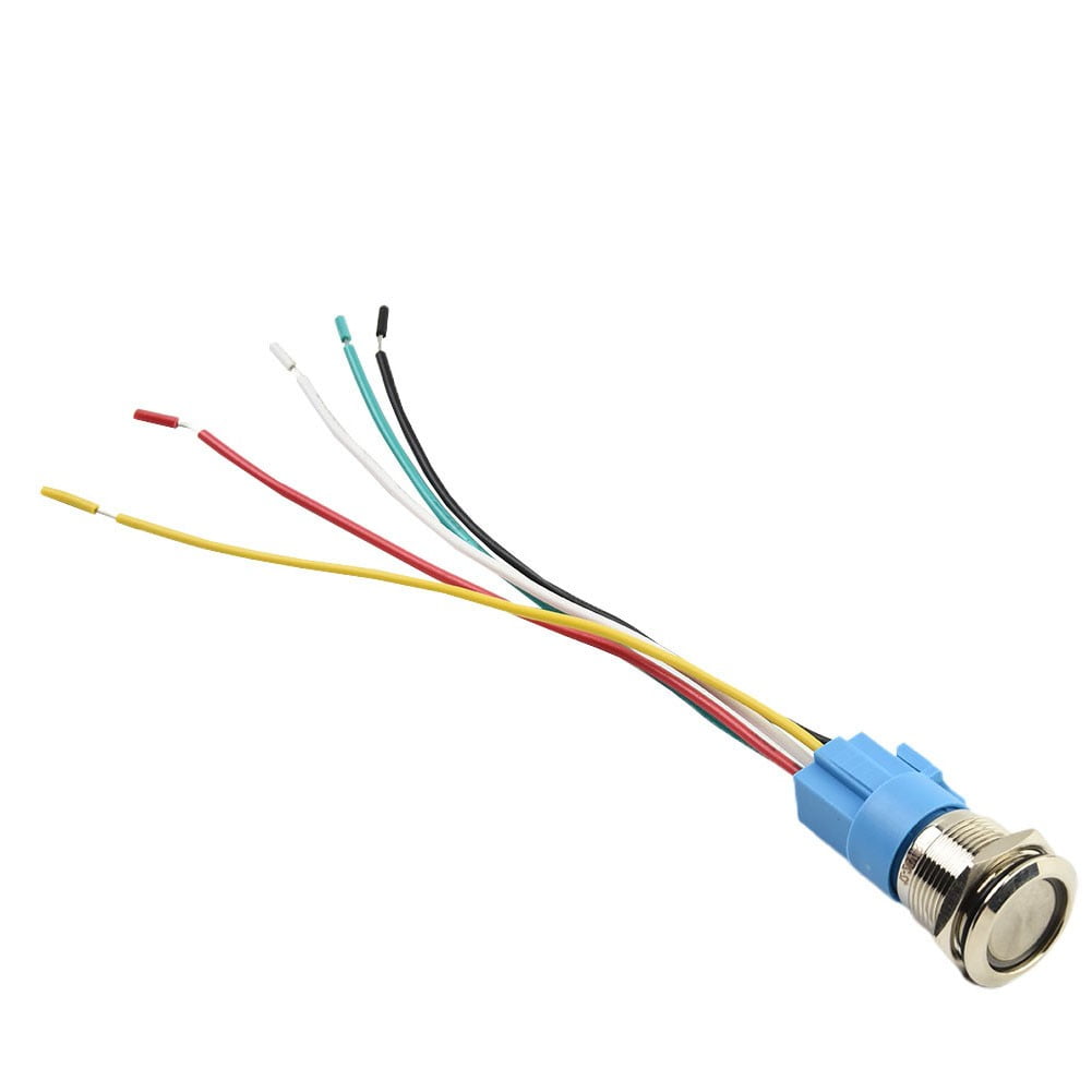 19Mm Latching Push Button Switch 12V Dc On Off Stainless Steel Led Self-Locking Green Red