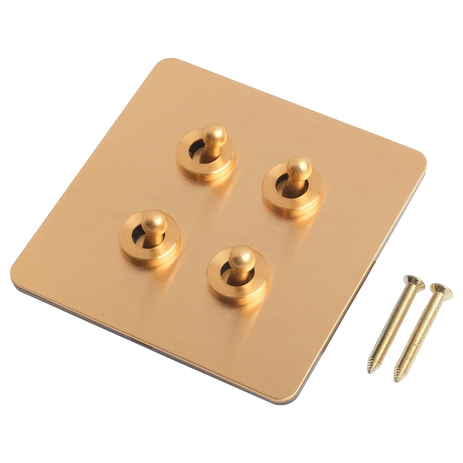Toggle Light Rocker Switch 1/2 Way Retro Brass Plate Lever 86 Type Toggle Switch 1 Gang Smile Home 4 Gang