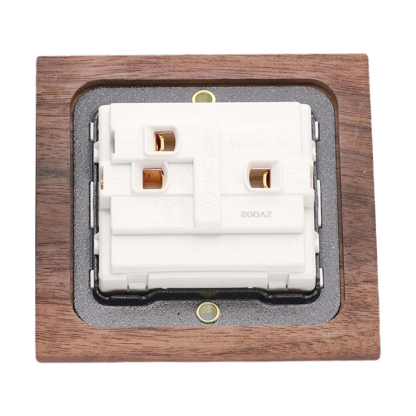 Toggle Light Rocker Switch 1/2 Way Retro Walnut Wood Plate Brass Lever 1 Gang Smile Home 1 Gang