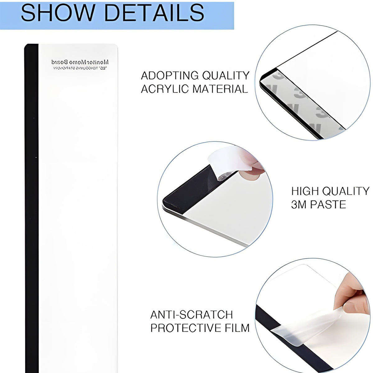 Computer Monitor Memo Board, Clear Desktop Sticky Note Holder for Office Messages Reminders and Home Workspace Organization