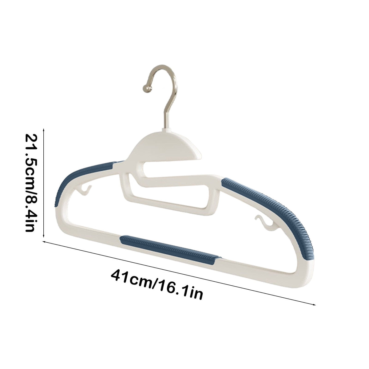 Clothes Hangers Plastic, Sweater Hanger with 360° Swivel Hook, No Slip Hangers Wind Proof, Hanger Space-Saving, No Shoulder Bump Hangers Blue