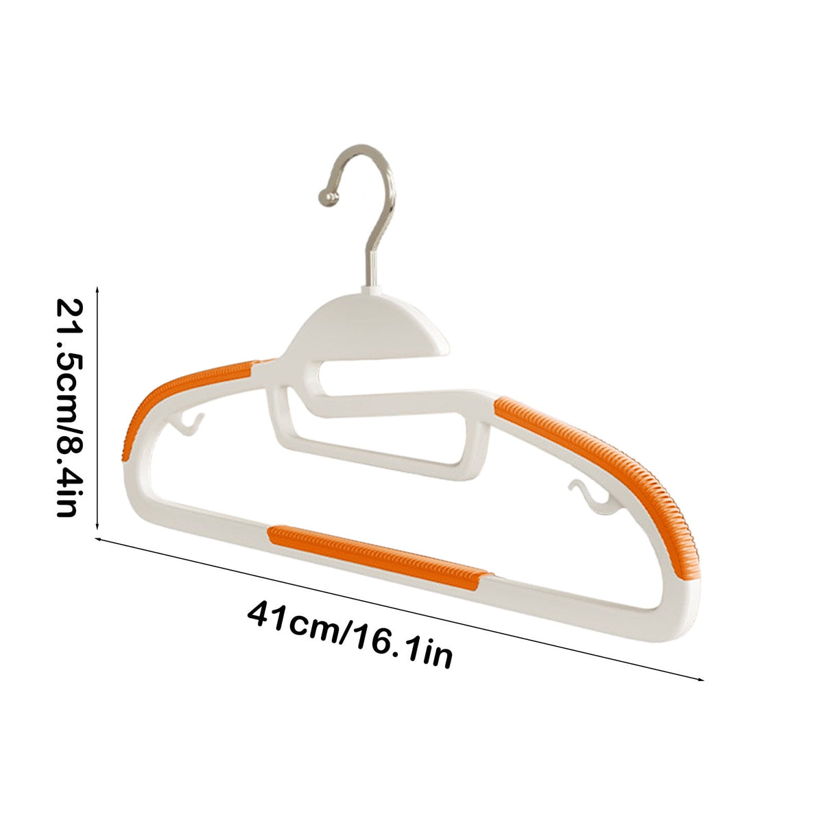 Clothes Hangers Plastic, Sweater Hanger with 360° Swivel Hook, No Slip Hangers Wind Proof, Hanger Space-Saving, No Shoulder Bump Hangers Orange