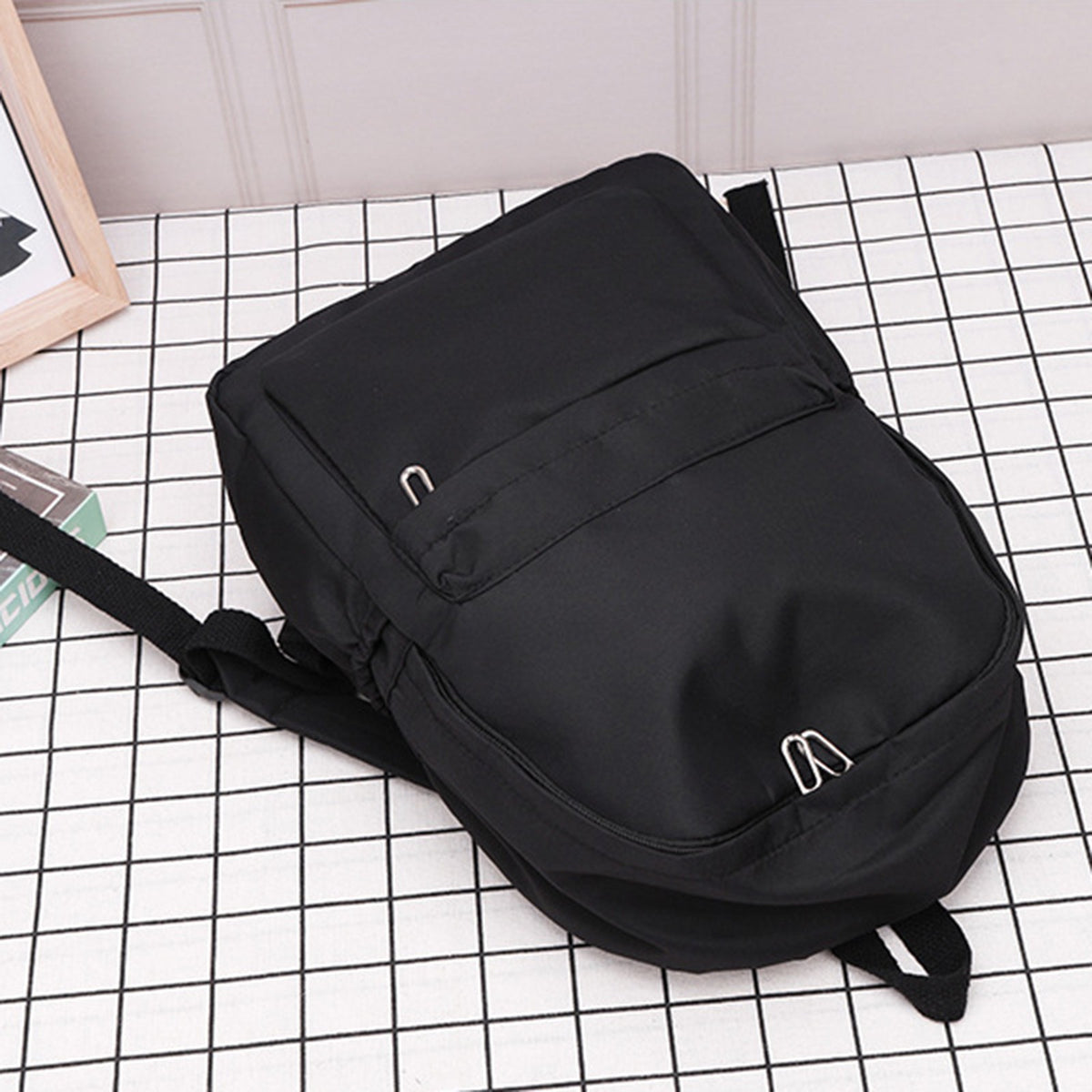 1 Piece Travel Backpack with Detachable Bear Charm, Laptop Book Bag for School, Work and Daily Travel, Black 2, 21.8 x 27.9 cm