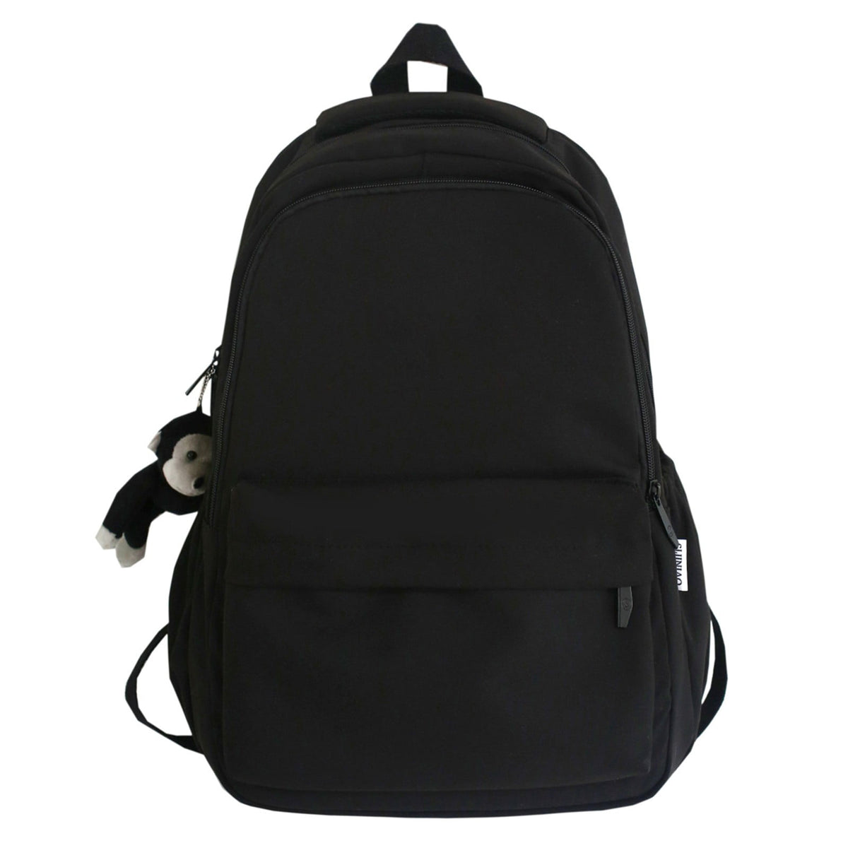1 Piece Travel Backpack with Detachable Bear Charm, Laptop Book Bag for School, Work and Daily Travel, Black 3, 21.8 x 27.9 cm
