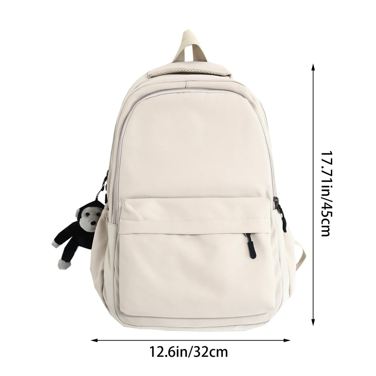 1 Piece Travel Backpack with Detachable Bear Charm, Laptop Book Bag for School, Work and Daily Travel, Black 3, 21.8 x 27.9 cm