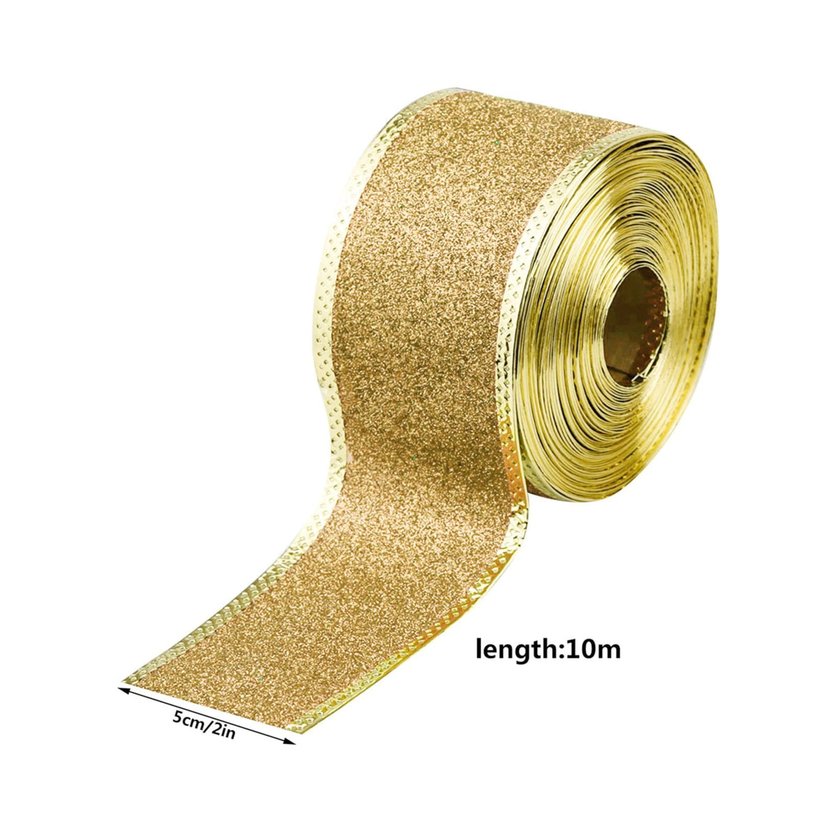 1 Roll Wired Edge Christmas Plaid Ribbon, Tartan Decorative Wrapping Ribbon for Gift Bows, Wreaths, Trees and Craft Projects, Red and Gold