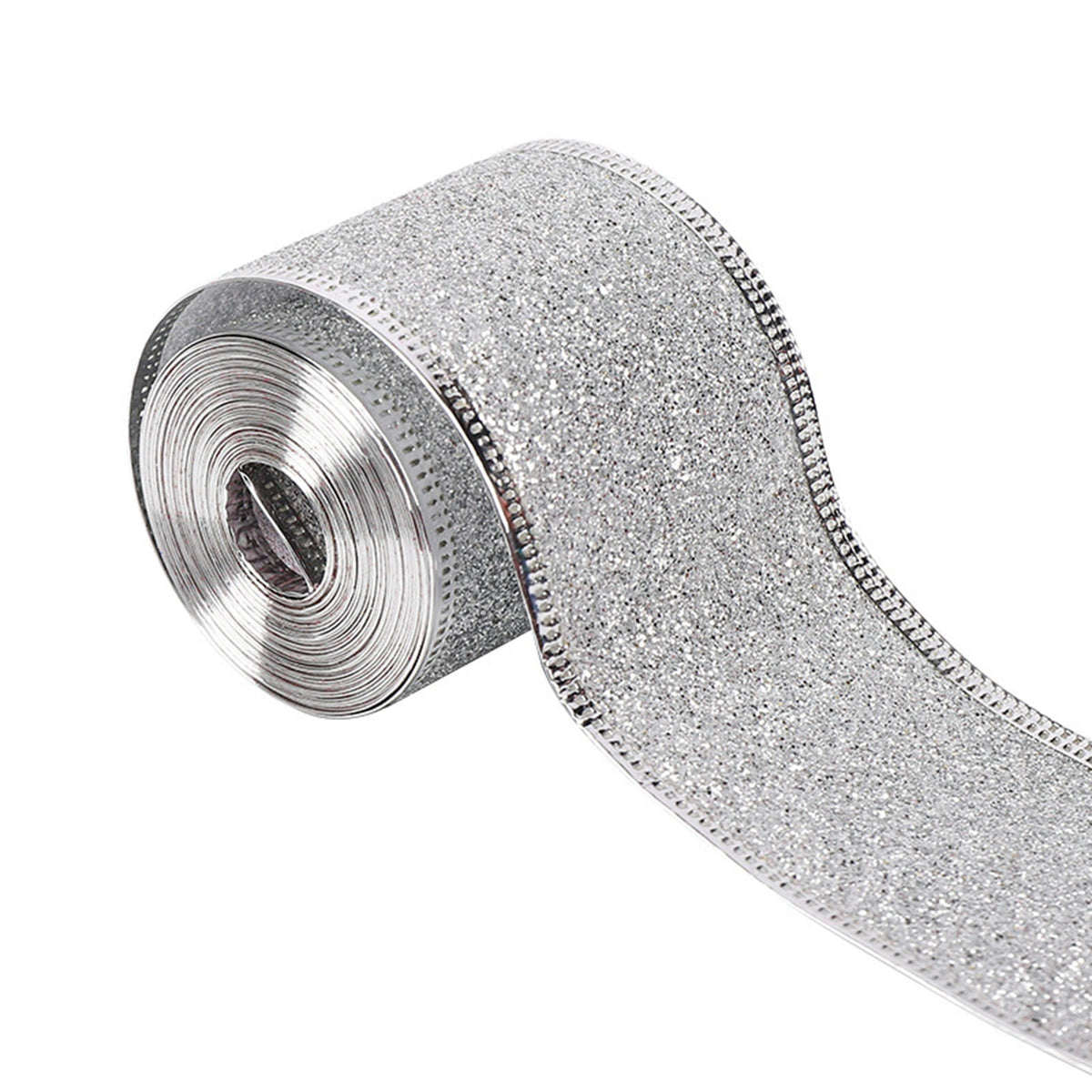 1 Roll Wired Edge Christmas Plaid Ribbon, Tartan Decorative Wrapping Ribbon for Gift Bows, Wreaths, Trees and Craft Projects, Red and Silver
