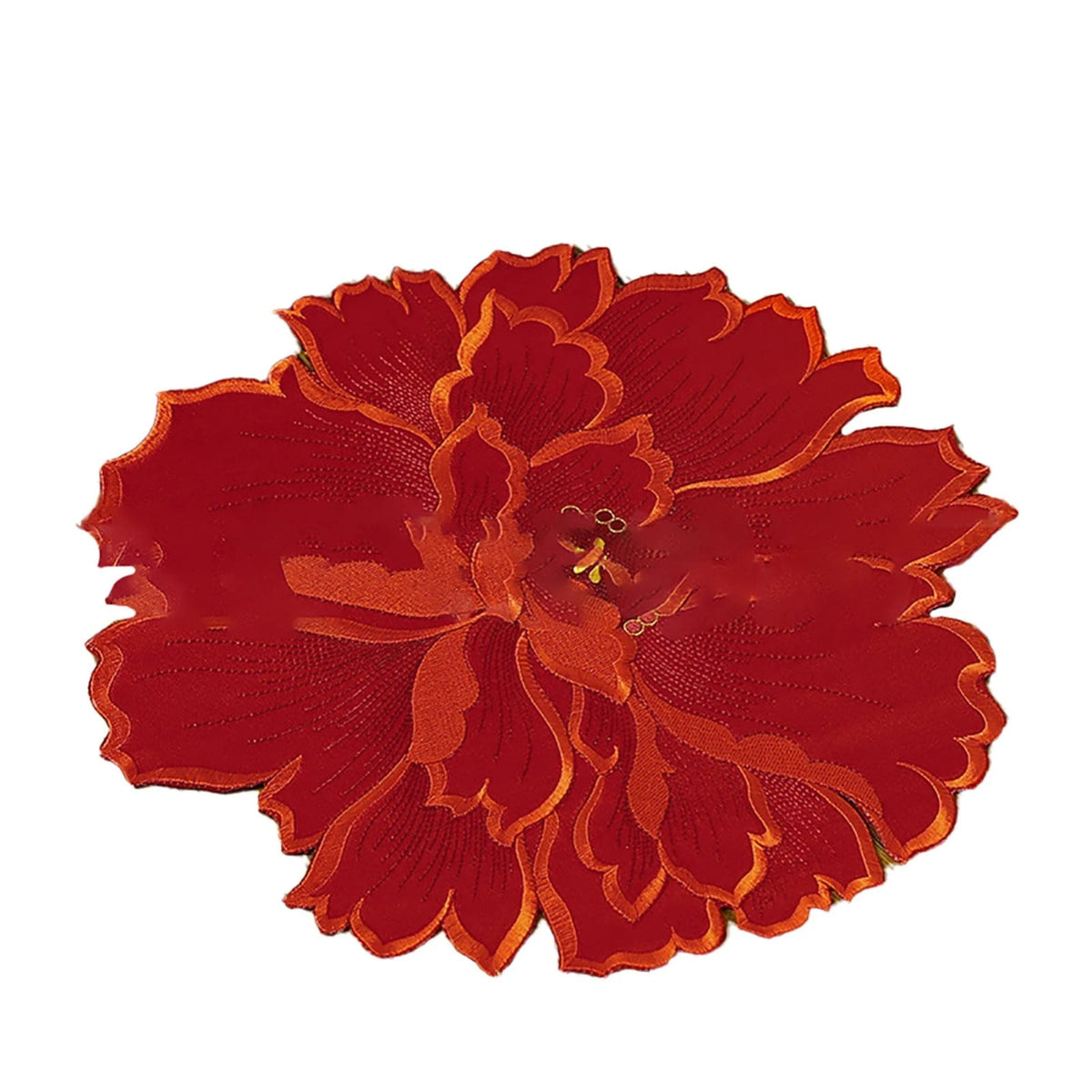 4 Pieces Flower Placemat, 3D Flower Placemats, Flower Shape Placemat, Heat-Resistant And Washable Placemat for Dining Table, Tablemats, Red