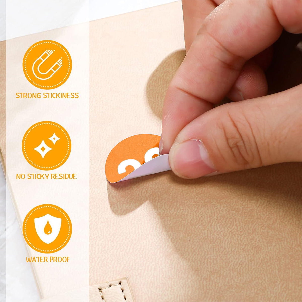 Round Number Stickers, self adhesive labels numbered 1 to 100 for mailboxes scrapbooks and crafts, Orange, 1 inch
