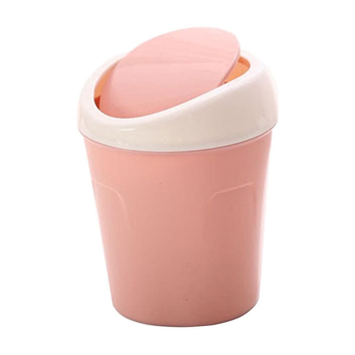 Mini Desk Bin with Swing Lid, Compact Plastic Rubbish Bin for Offices, Bathrooms, Cars, Vanities and Tabletop Waste, Green