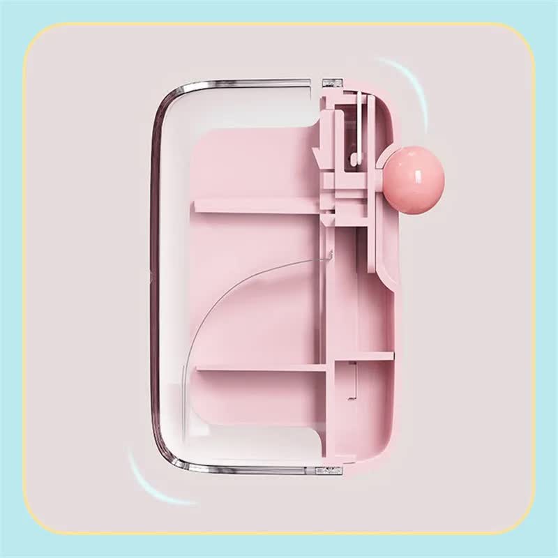 Dental Floss Dispenser - Toothpick Holder - Dental Floss Holder - Automatic Floss Box - Interdental Brush Storage - Travel Case - Oral Care - Bathroom Accessories - Portable - Refillable - Travel Size - Toiletries - Pink - 1 Piece