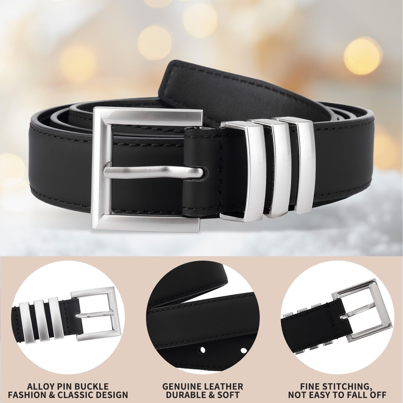 Waist Belt Women - Belts Women - Hip Belt - Jeans Belt - Belt with Buckle - Black Women's Belt - Accessories Women - Waistband - Faux Leather Belt - Casual Belt - Decorative Belt - Work Belt - Value Pack - Black - 2 Pieces