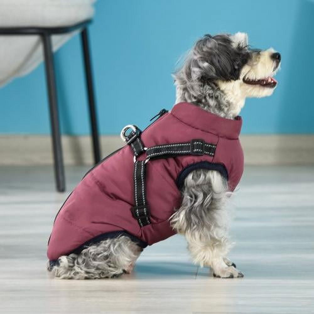 Warm Dog Winter Jacket, Snowproof Windproof Waterproof Dog Coat, Soft Fleece Lining for Cold Weather, Purple, Size 3XL