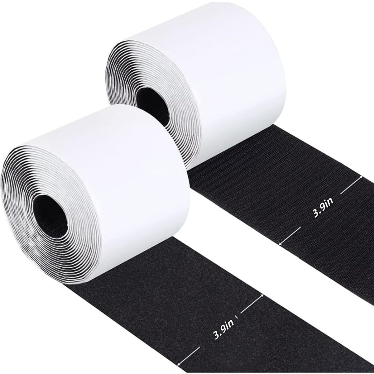 Nylon Heavy Duty Tape Strips,3.9x78.7In Portable Black Adhesive Tape for Couch,1Pack Double Sided Rolls for Patio Cushions