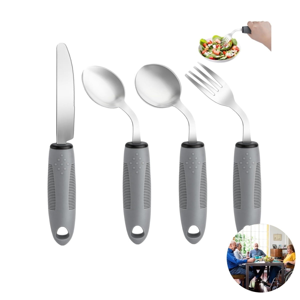 Special Supplies Adaptive Utensils,Parkinsons Utensils for Tremors and Parkinsons Patients,Easy Grip Weighted Silverware for Hand Tremors