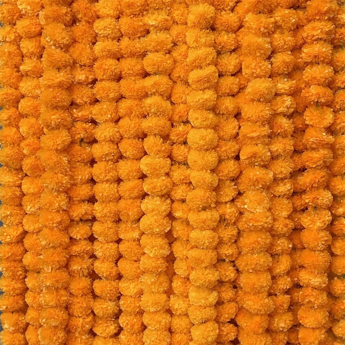 4Pcs Marigold Garland,5 ft Diwali Wedding Party Mantle Decoration,Faux Artificial Marigold Flowers,Faux Wedding Garlands,Diwali Decoration,Spring Bush Floral,Indian Marigold Flowers(Orange) Orange