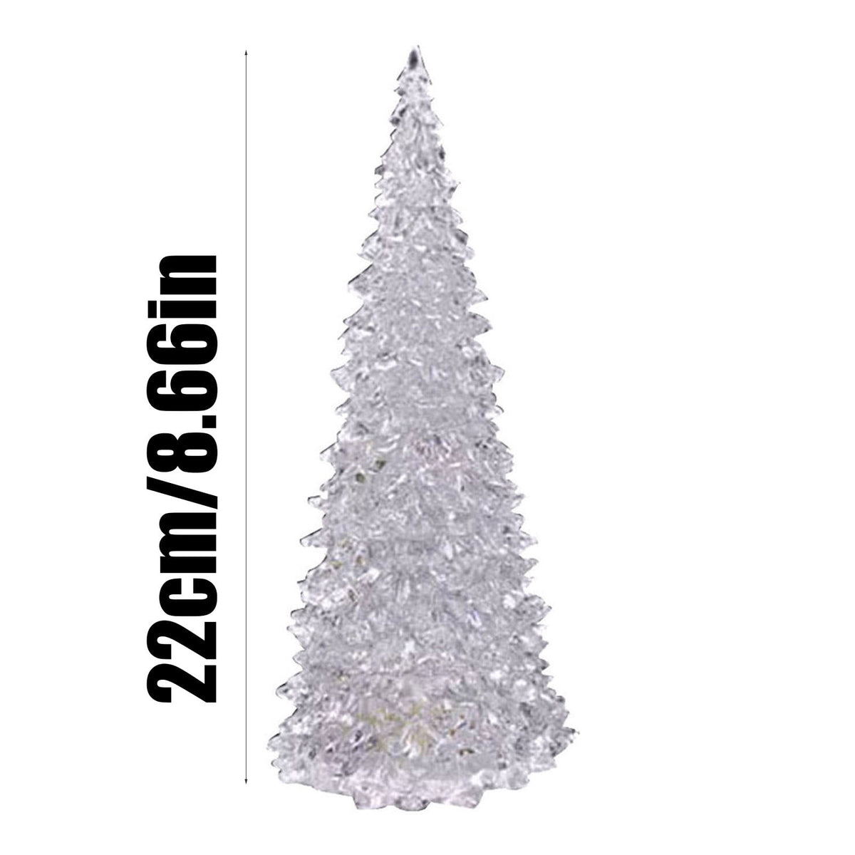 8.6" Acrylic Christmas Tree Lamp, 7 Colors Changing Light, Colorful Acrylic Light Up Tree, LED Night Light Xmas Table Decoration for Home Party Holiday Birthday Indoor B