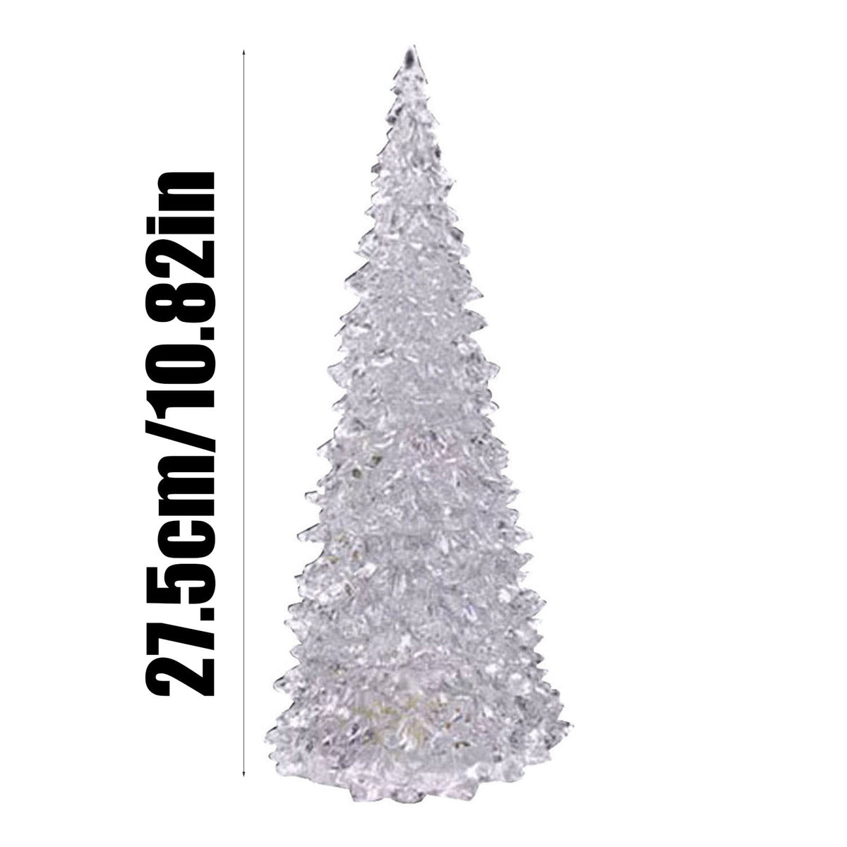 8.6" Acrylic Christmas Tree Lamp, 7 Colors Changing Light, Colorful Acrylic Light Up Tree, LED Night Light Xmas Table Decoration for Home Party Holiday Birthday Indoor C