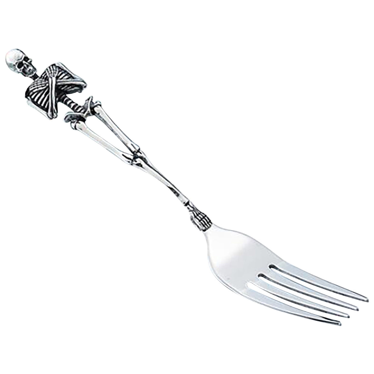 Stainless Steel Skeleton Skull Spoon and Fork Flatware Tableware Gifts for Halloween Easter and Christmas (Spoon) B