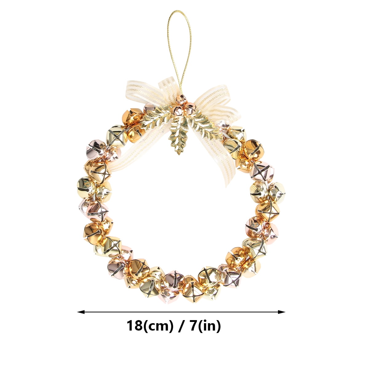 Golden Christmas Bell Wreath with Bells for Decoration Iron Material Adds Festive Touch