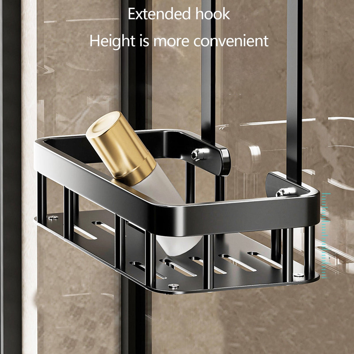 1-Tier Over-the-Door Hanging Shower Caddy - Large Capacity Rust-Proof Bath Organizer, No Drilling Sturdy Shower Shelf & Basket Storage Rack for Bathroom, Space-Saving Design 1-Tier Black