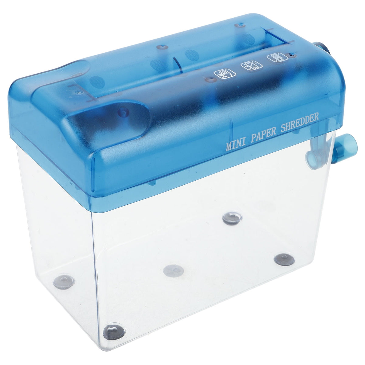 1 Piece Manual Paper Shredder, Mini Hand Crank Desktop Document Cutter for Home Office, Blue