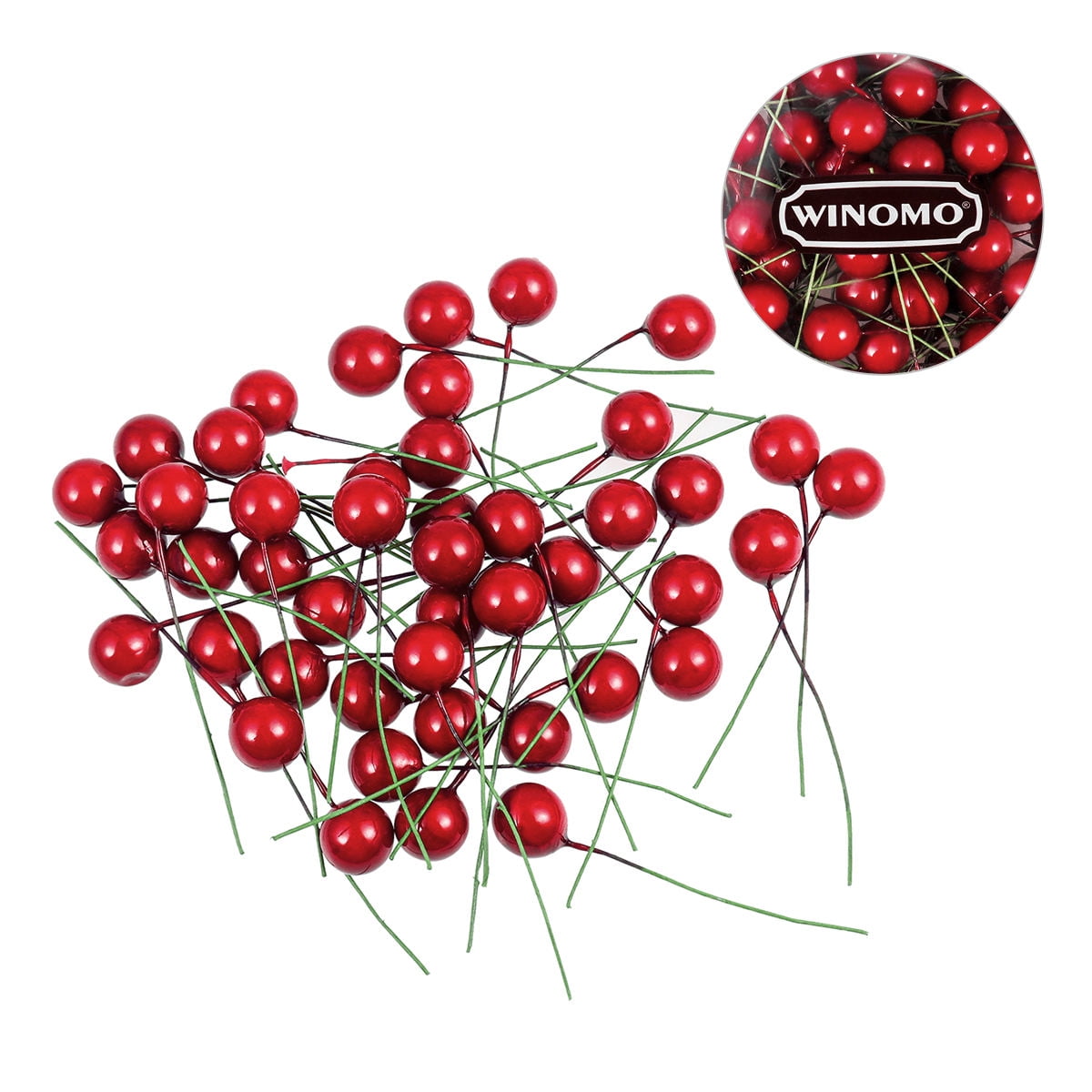 100 Pcs Christmas Artificial Red Berries for Holiday Home Decoration, Realistic Faux Berry Garland Accents
