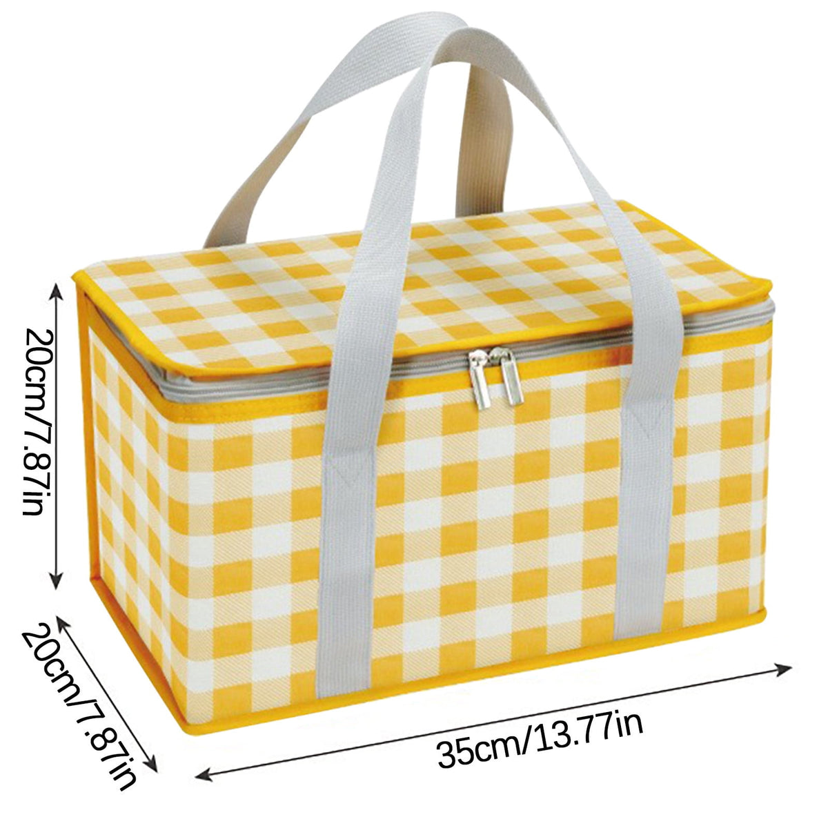 Large Picnic Basket Shopping Basket Camping Picnic Basket Travel Picnic Bag Portable Bento Bag Thermal Insulation Bag Yellow