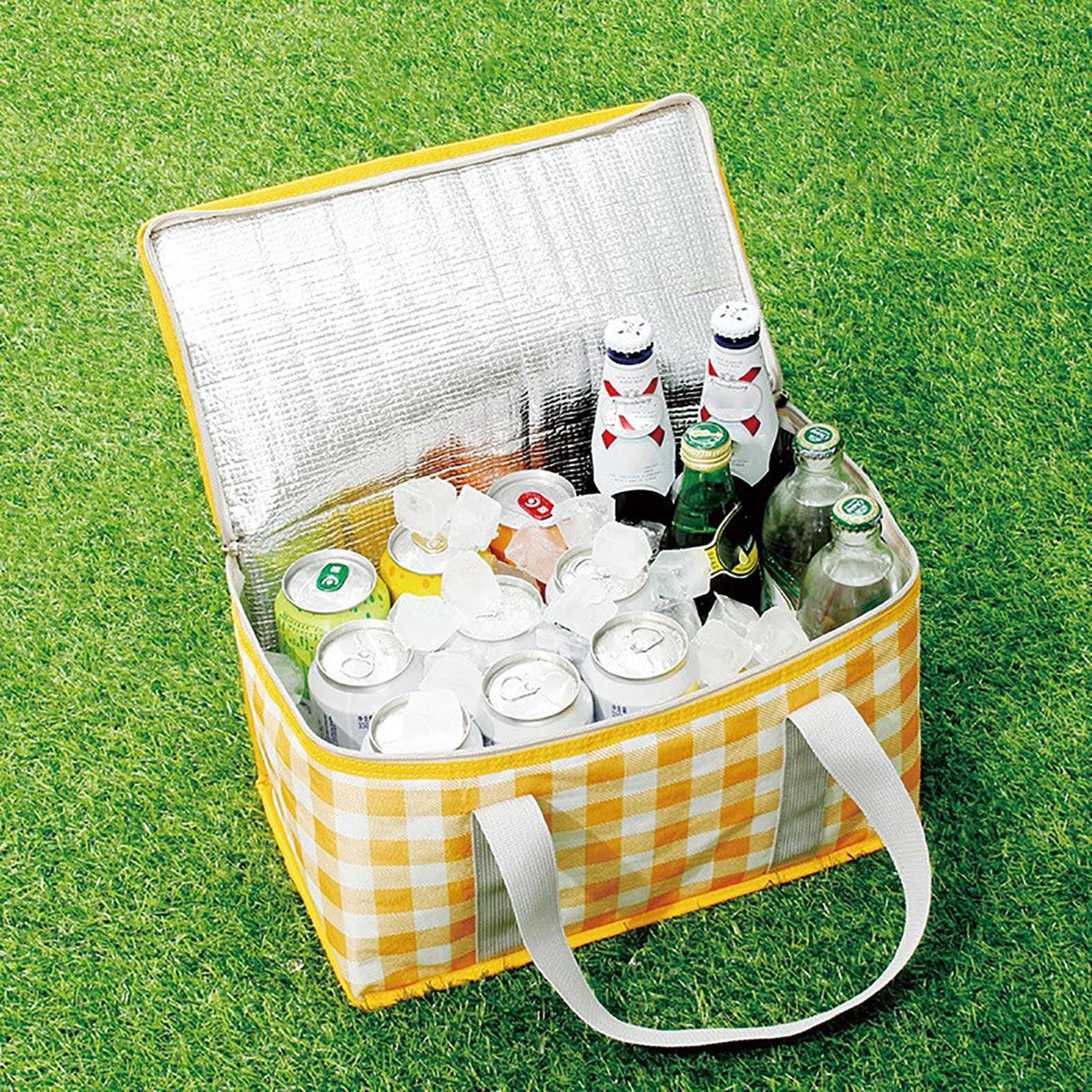 Large Picnic Basket Shopping Basket Camping Picnic Basket Travel Picnic Bag Portable Bento Bag Thermal Insulation Bag Yellow