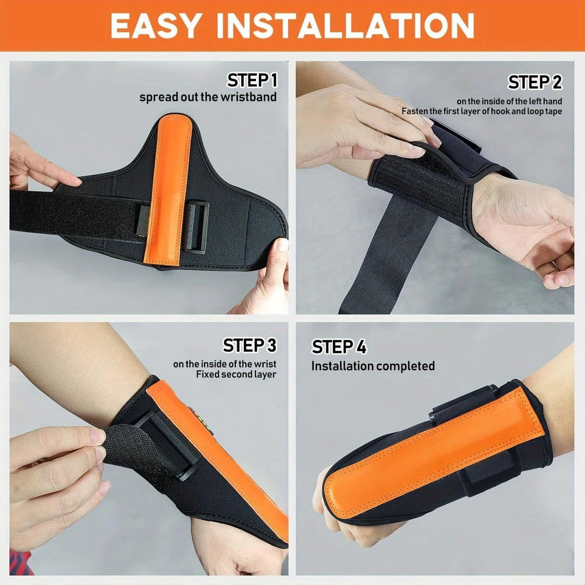 Golf Swing Training Kit with Wrist Stabilizer & Arm Support Band - Improve Posture, Accuracy & Power for Men Women Golfers orange