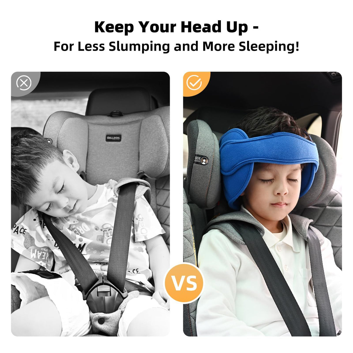 Baby car seat head support, car seat baby stroller baby head support, safety car seat neck pressure reducing head pillow, baby sleeping sling (blue)