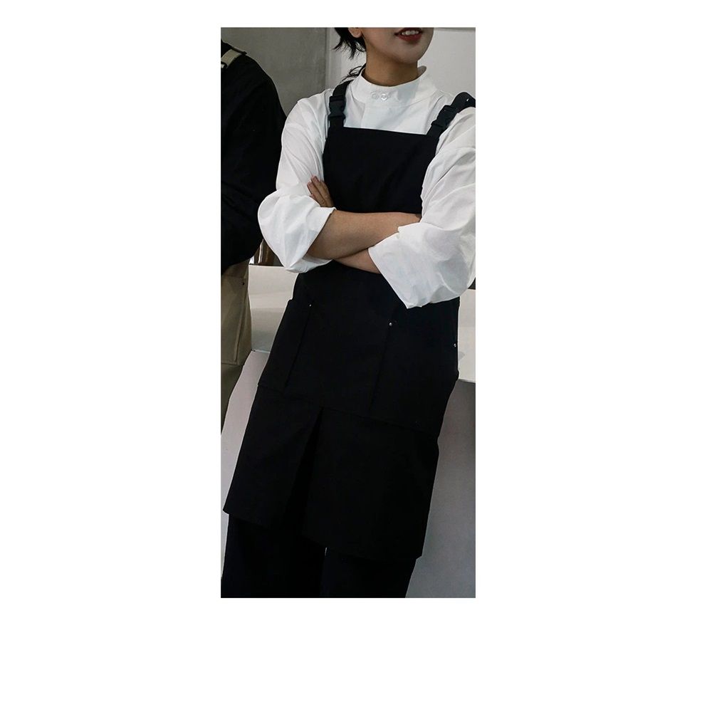 Pottery Apron Split Leg,Cross Back Chef Apron with Pockets,Painting Apron with Adjustable Straps for Cooking,Baking,BBQ,Ceramic,Gardening