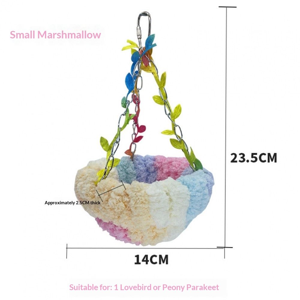 Hanging Bird Bed, Hammock for Cage Winter Warm Bird Plush Nest Parrot Sleeping Bed for Budgie Lovebird   Lovebird, Finch, Hamster-pink