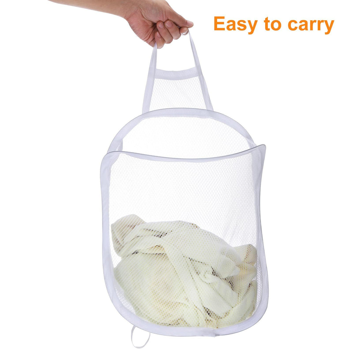 3 pack Mesh Collapsible Small Wall Laundry Baskets，Hanging Laundry Hamper，for Hotel, University Dormitory Use