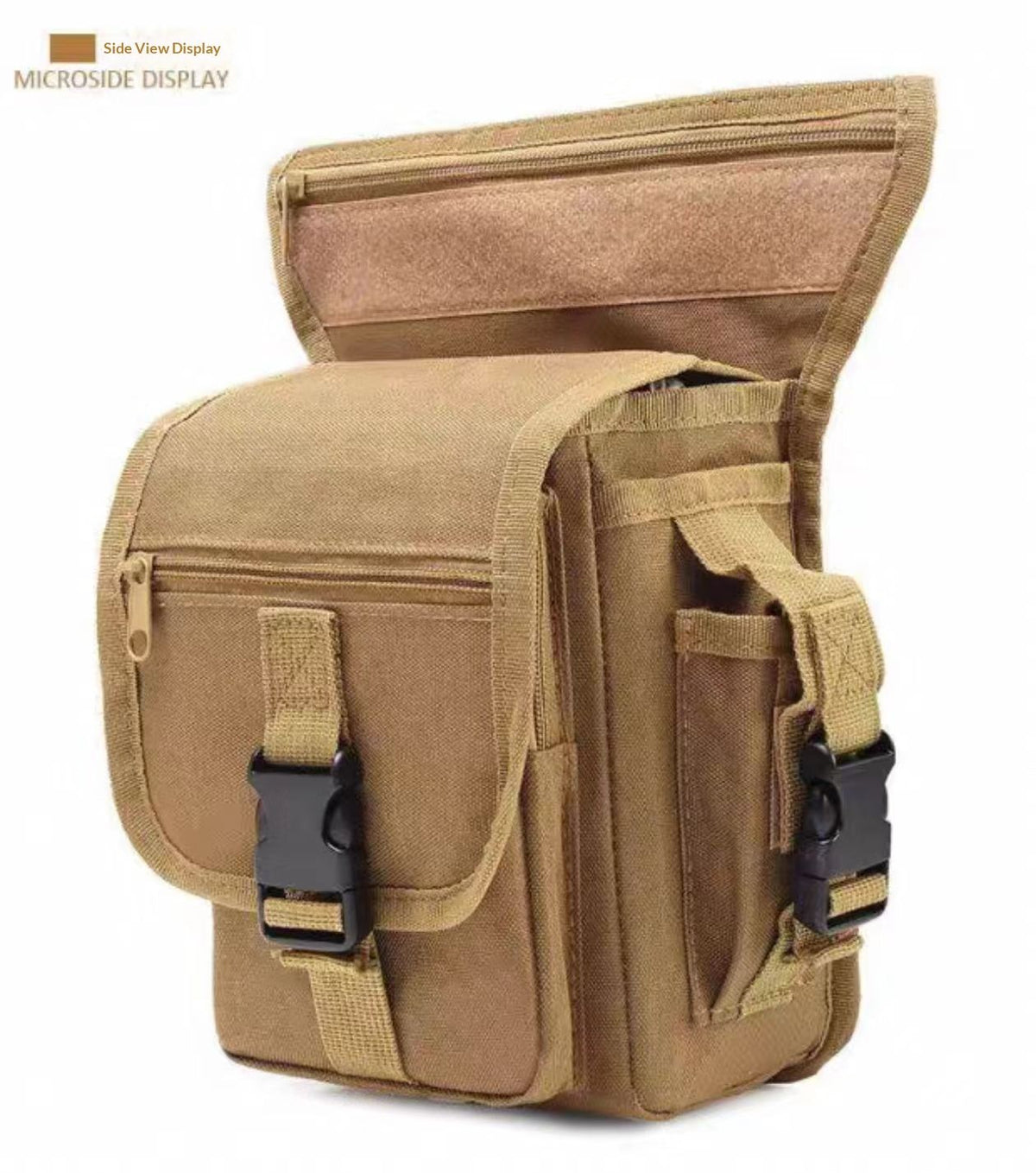 Oxford Drop Leg Bag for Men Women Thigh Water Resistant Fashion Motorcycle Leg Holster Hiking Waist Bag Pouch Tactical Fanny Pack Hip Drop Leg Pouch for Men Women Outdoor （khaki）